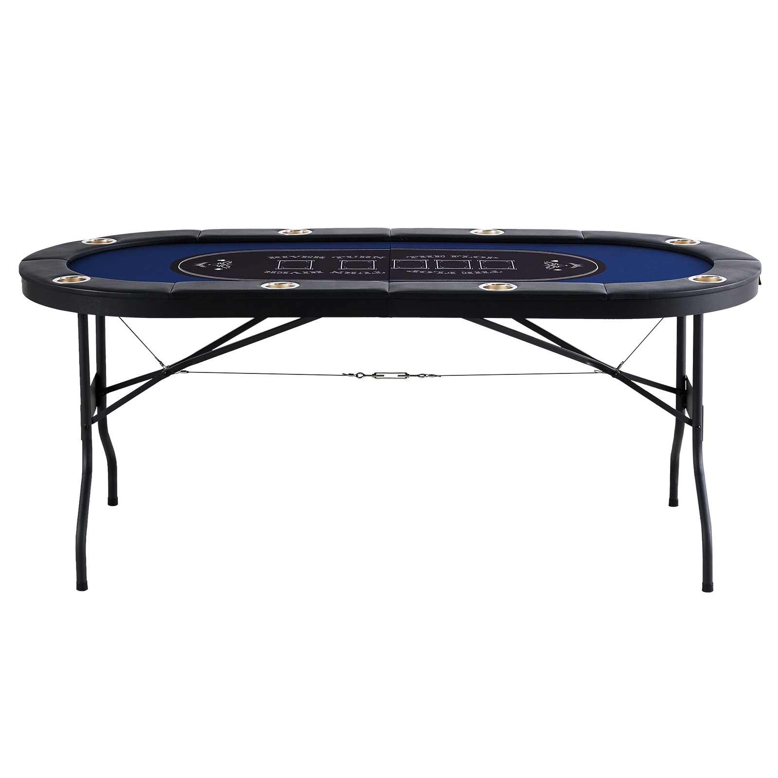 8 Player Poker Table With Padded Rails And Steel Cup Holders_voghion.com